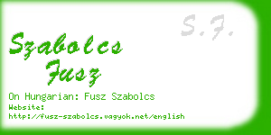 szabolcs fusz business card